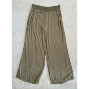 SOFT SURROUNDINGS Women's Gold Drapey Gauze Pull-On‎ High Waist Pants Sz M EUC
